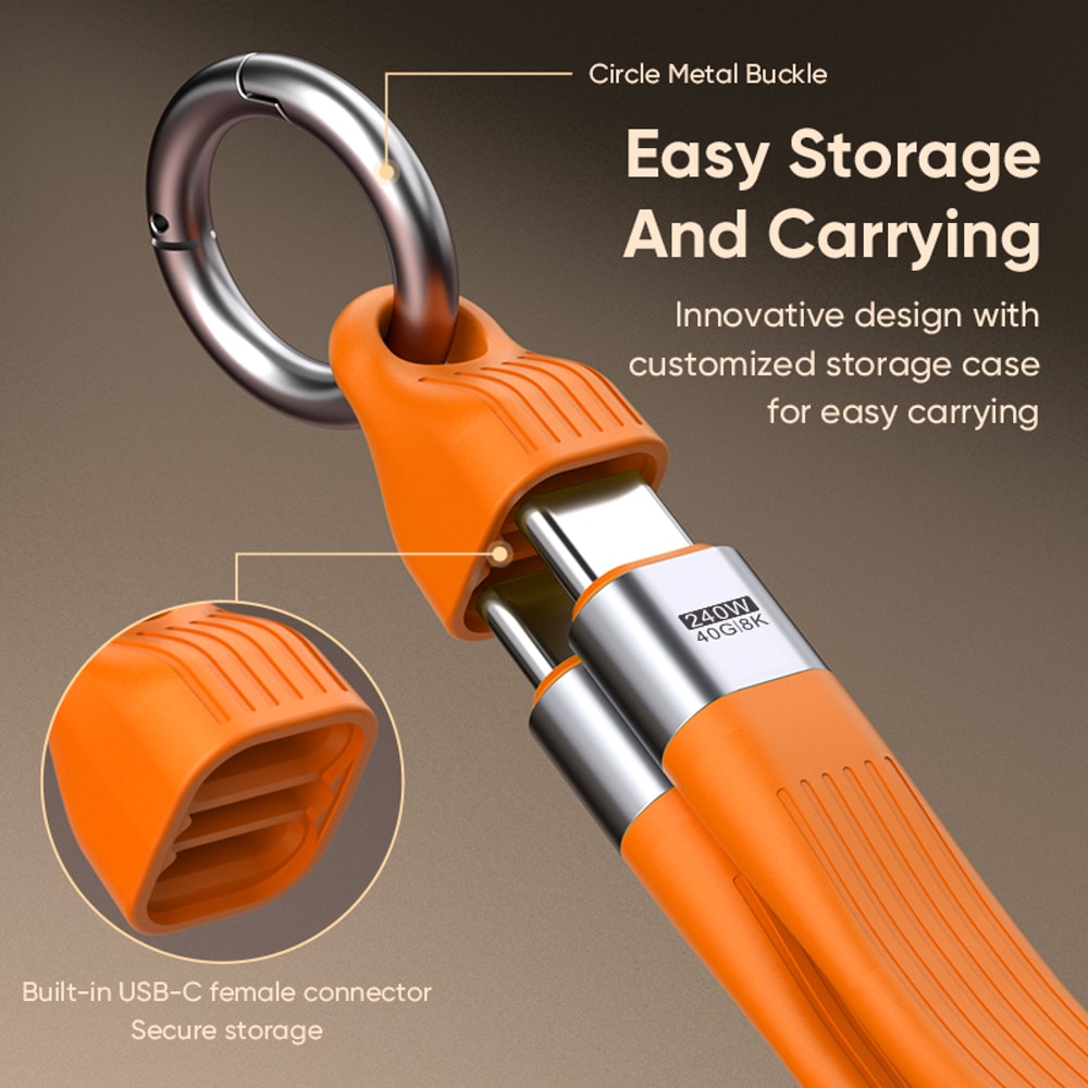Keychain Cable USB C To USB C Fast Charge Cord 5