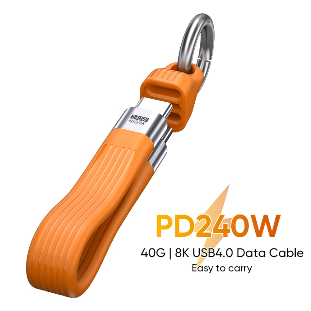 Keychain Cable USB C To USB C Fast Charge Cord 6