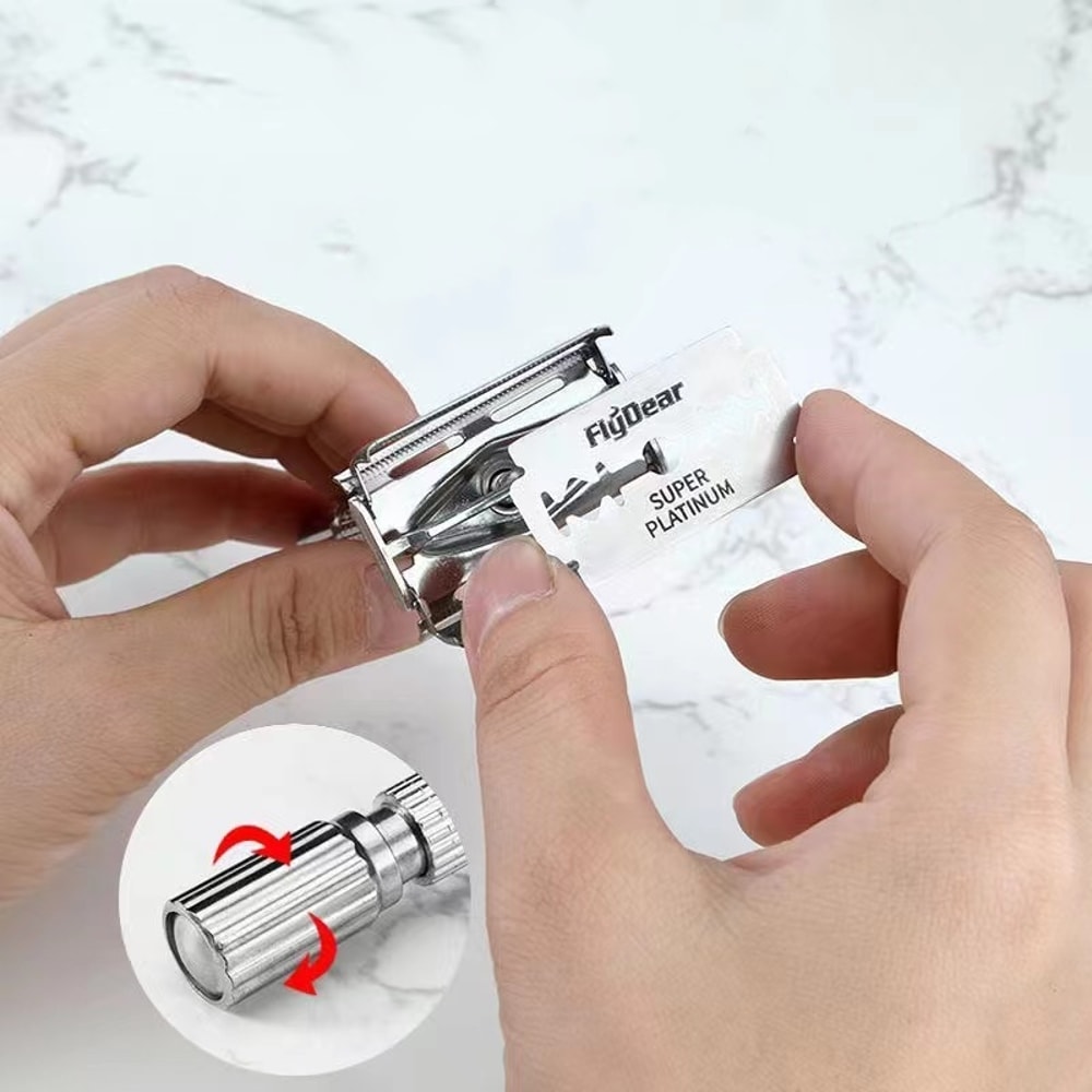 Stainless Steel Folding Straight Razor 2