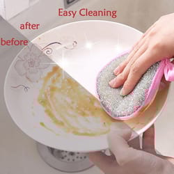 dual sided dishwashing sponge scrubber for pots pans and dishes