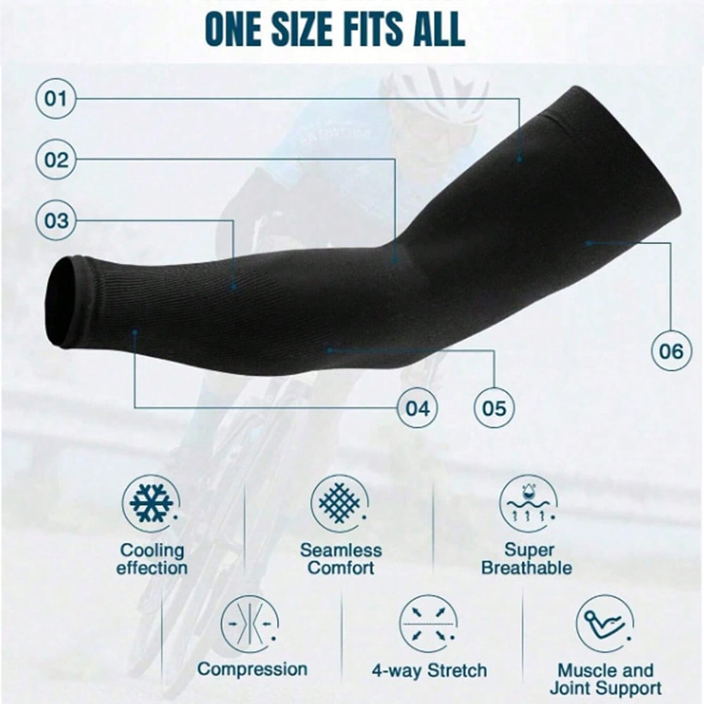 Cooling Ice Silk Sun Protection Arm Sleeves UV Protection Sleeves For Outdoor Driving Cycling Fish 2