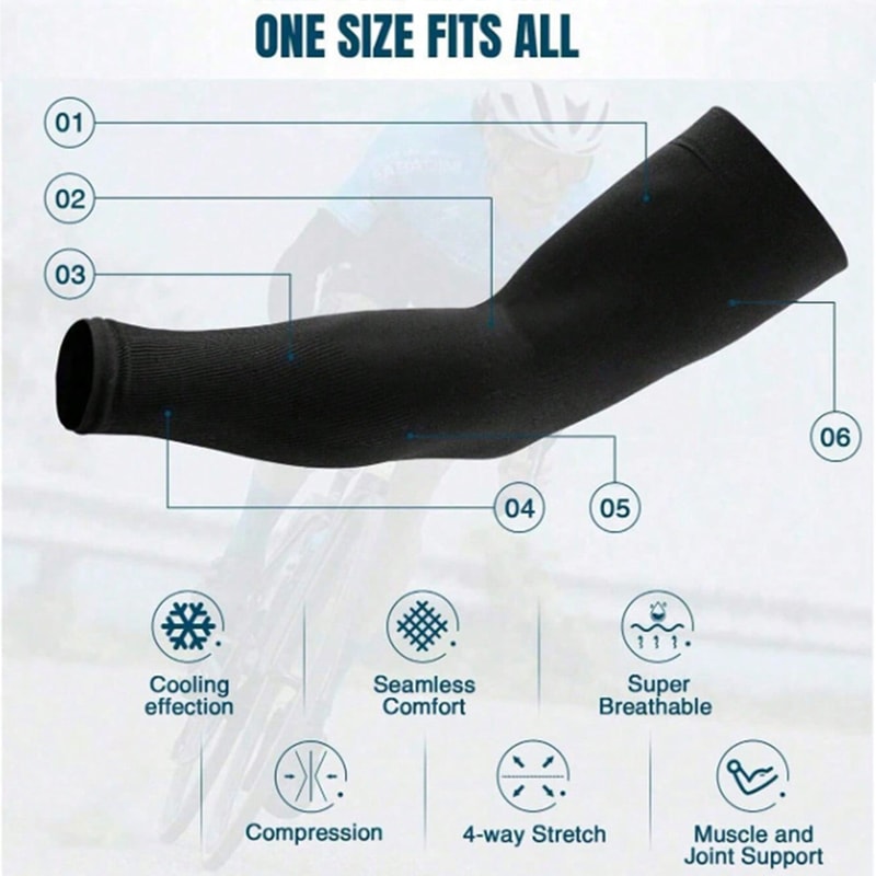 Cooling Ice Silk Sun Protection Arm Sleeves UV Protection Sleeves For Outdoor Driving Cycling Fish 2