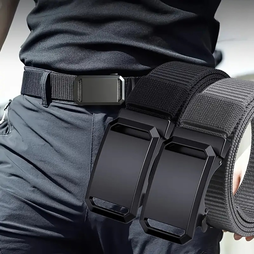 Mens Tactical Canvas Belt With Automatic Buckle 0