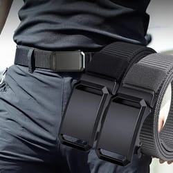 mens tactical canvas belt with automatic buckle