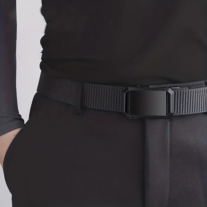 Mens Tactical Canvas Belt With Automatic Buckle 1
