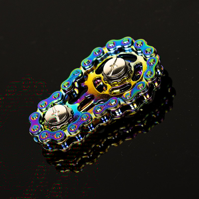 Silent Stainless Steel Bike Chain Fidget Spinner for Stress Relief and Focus