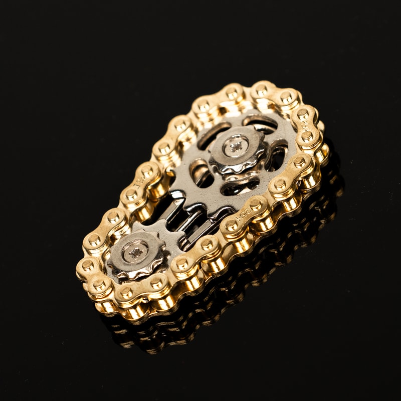 Silent Stainless Steel Bike Chain Fidget Spinner for Stress Relief and Focus