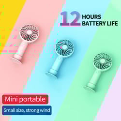 mini portable handheld fan usb rechargeable quiet travel fan