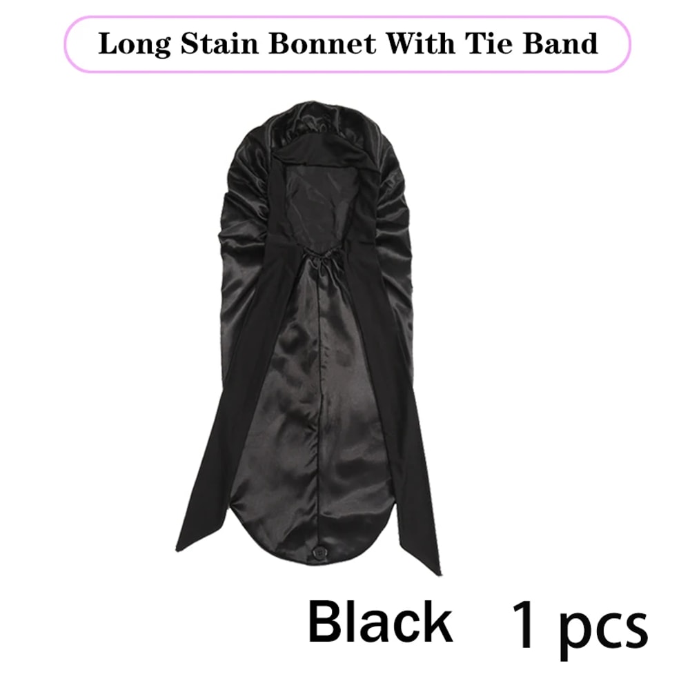 Extra Large Satin Bonnet With Long Tie For Sleeping 1
