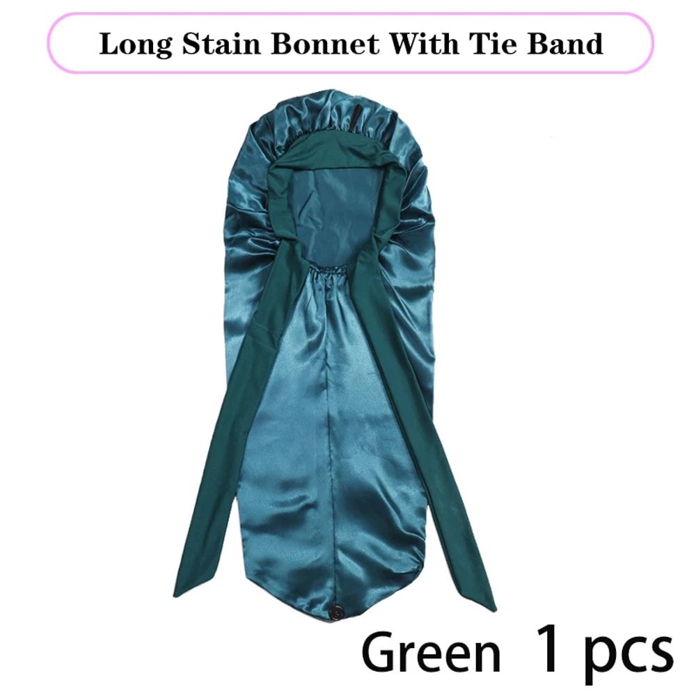 Extra Large Satin Bonnet With Long Tie For Sleeping 3