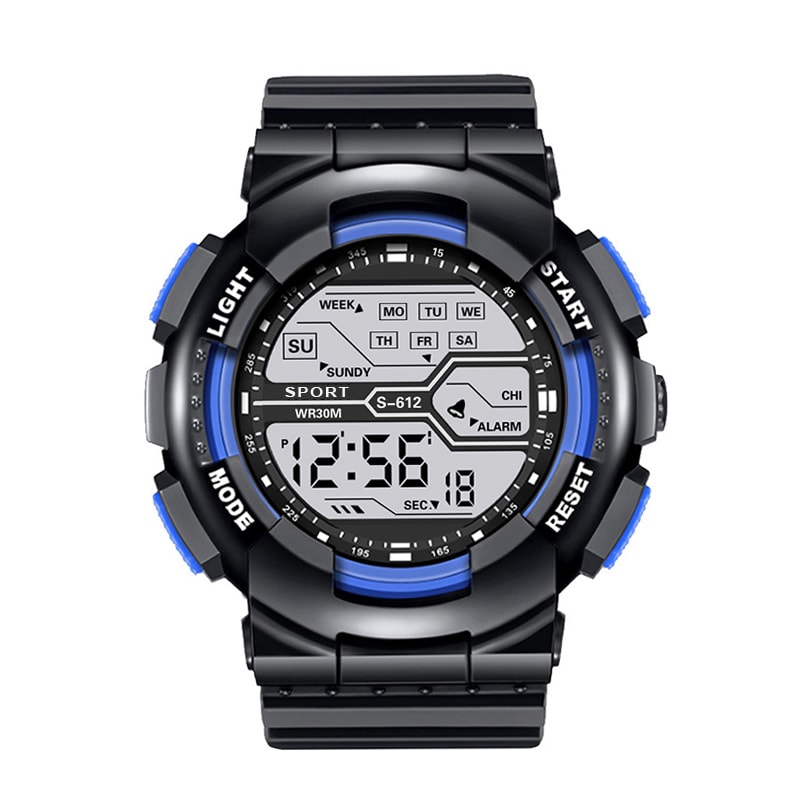 Mens Waterproof LED Digital Sports Watch Large Face Military Style 4