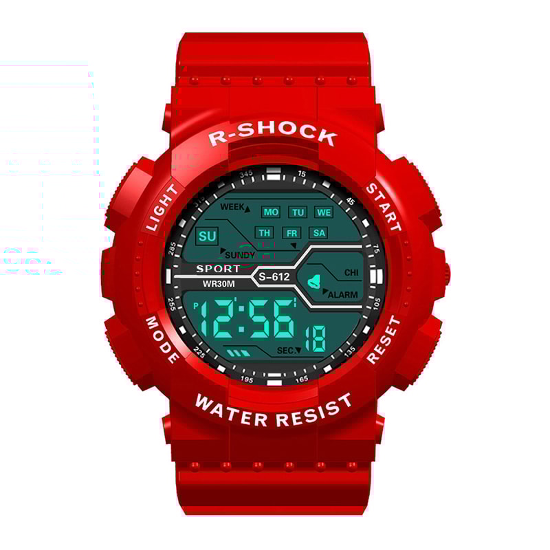 Mens Waterproof LED Digital Sports Watch Large Face Military Style 10