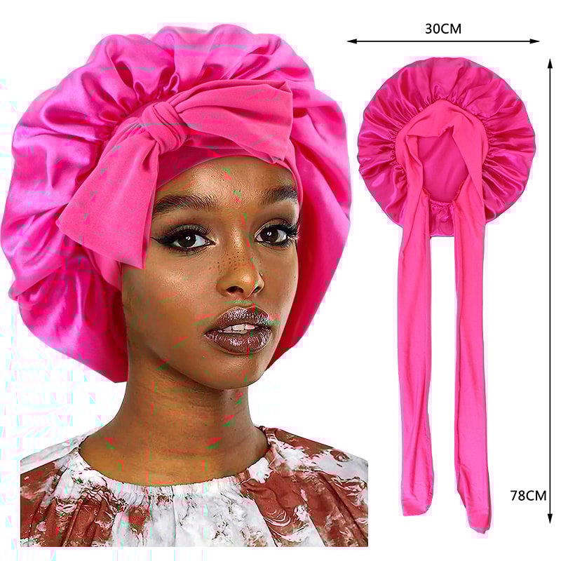Satin Sleep Bonnet With Wide Stretch Band For Frizz Free Hair Care 1