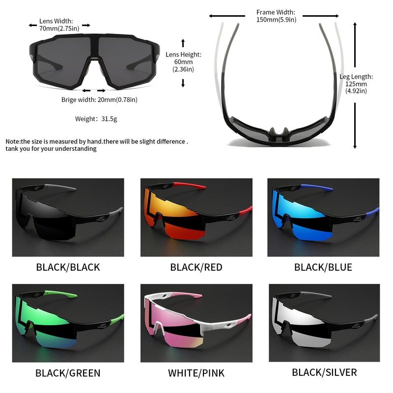 Wraparound Sports Sunglasses For Cycling Hiking 1