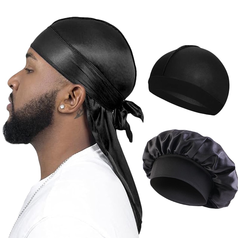 Silky Long Tail Durag Satin Wave Cap For Men And Women 0