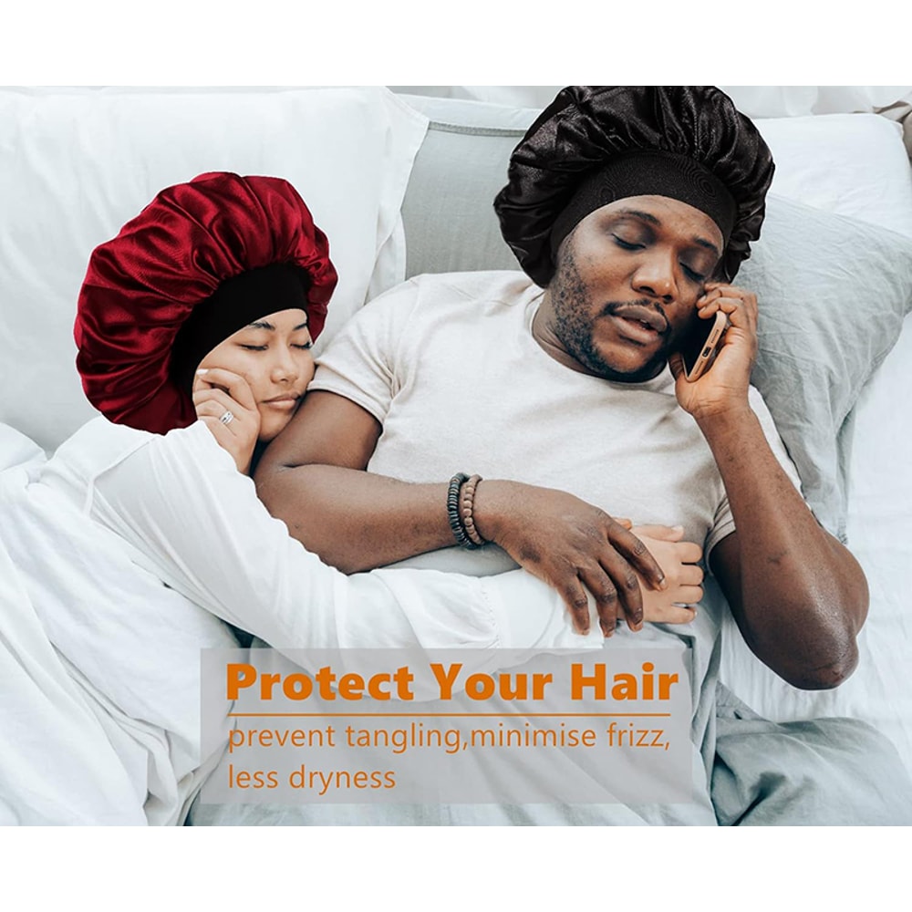 Silky Long Tail Durag Satin Wave Cap For Men And Women 2