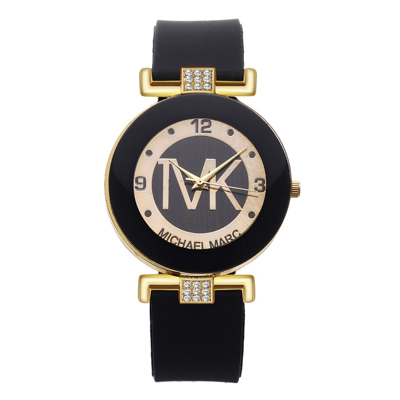 Womens Rhinestone Quartz Watch With Silicone Strap 4