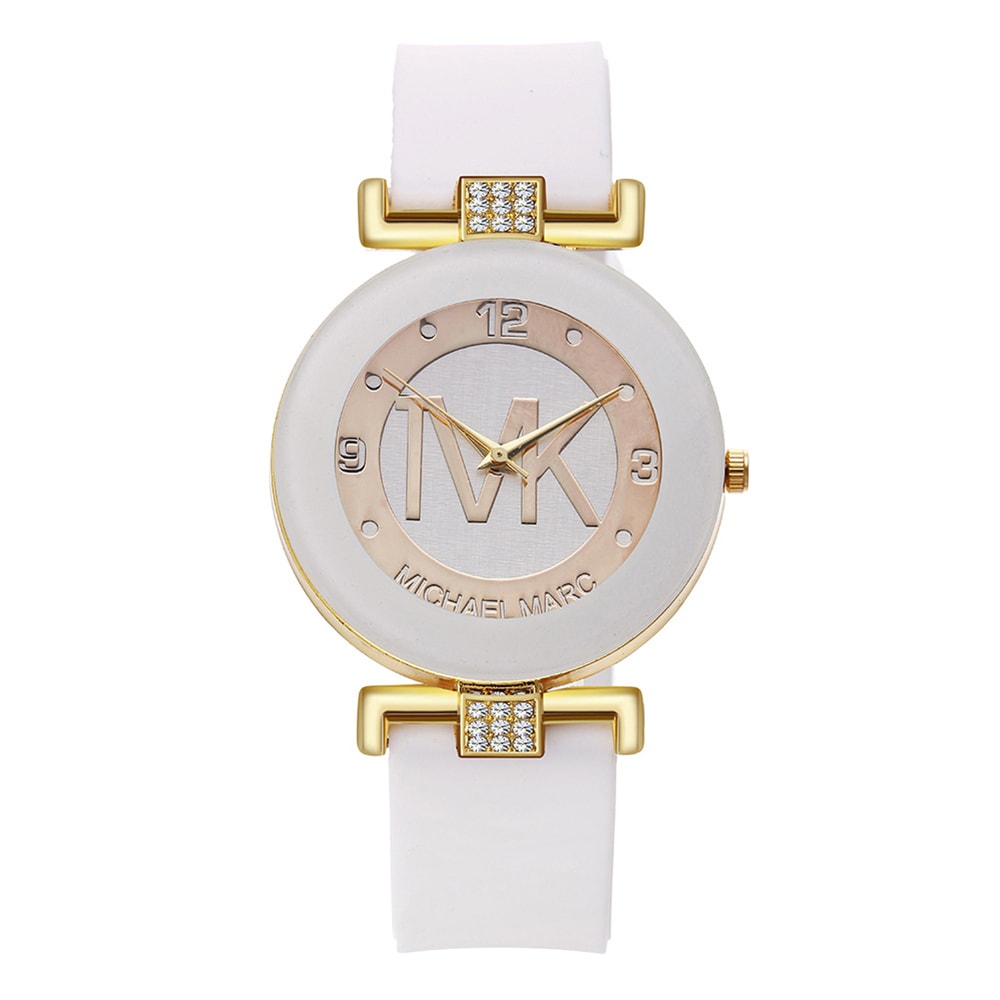 Womens Rhinestone Quartz Watch With Silicone Strap 6