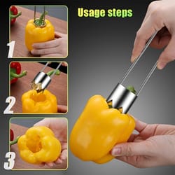 stainless steel fruit corer and pepper seed remover tool