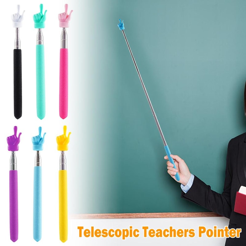 Retractable Teacher Pointer Finger Stick for Classroom Teaching
