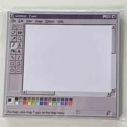 vintage computer sticky notes sheet retro drawing memo pad