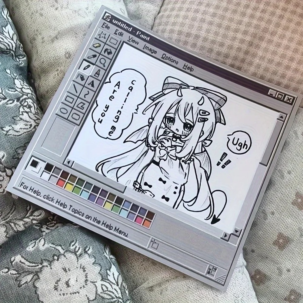 Vintage Computer Sticky Notes Sheet Retro Drawing Memo Pad 2