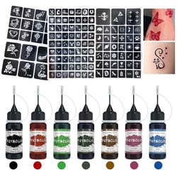 long lasting temporary tattoo ink kit with freehand gel and stencils