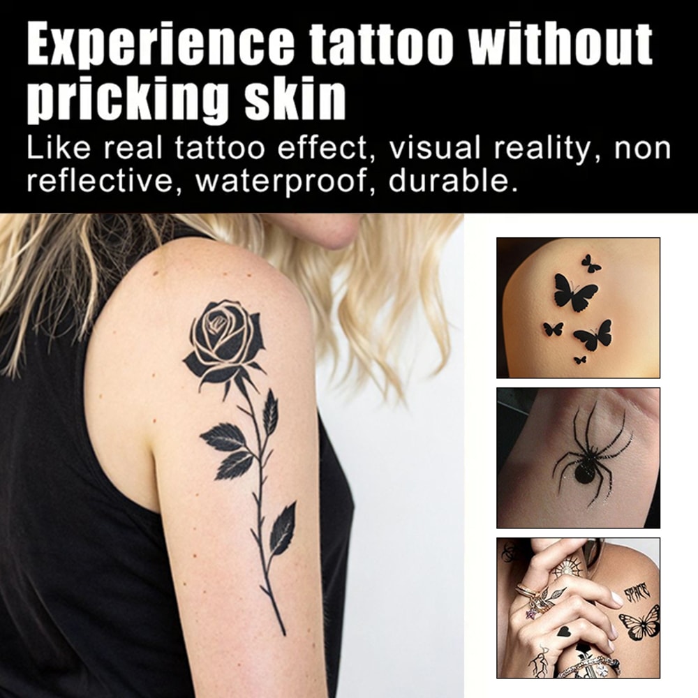 Long Lasting Temporary Tattoo Ink Kit With Freehand Gel And Stencils 2