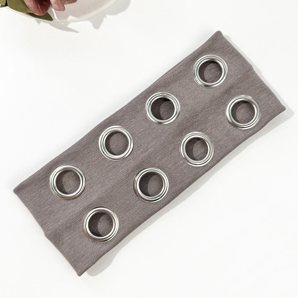 Punk Metallic Eyelet Stretch Headband For Festivals 9
