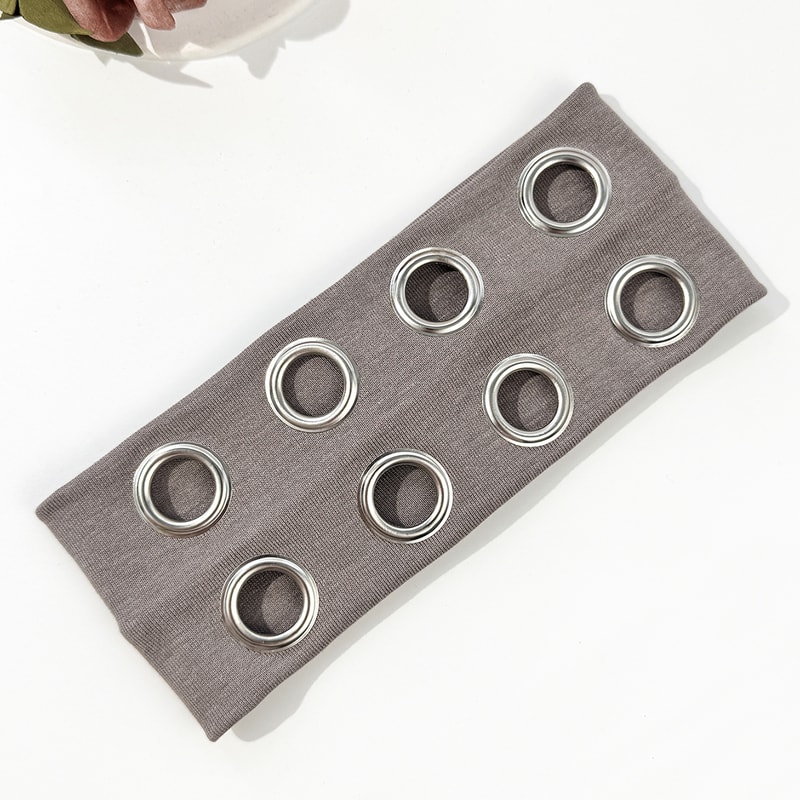 Punk Metallic Eyelet Stretch Headband For Festivals 9
