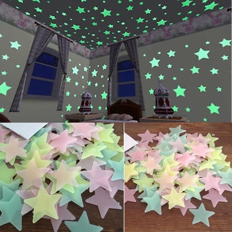 Glow in the Dark Stars Ceiling Wall Stickers for Kids Room Decor