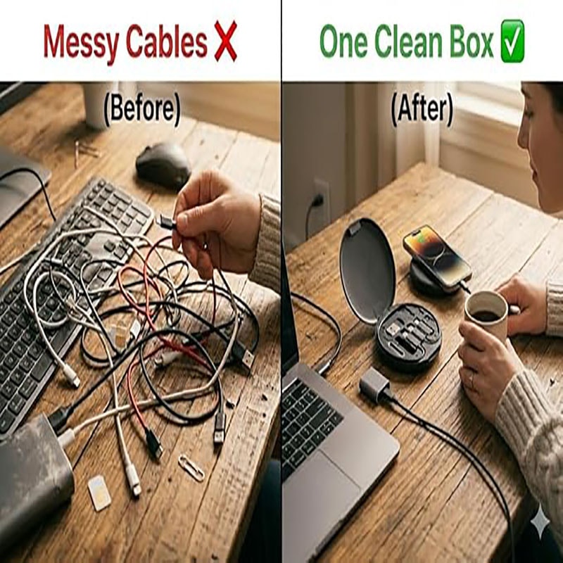 Fast Charging USB C Cable Kit with Travel Storage Box