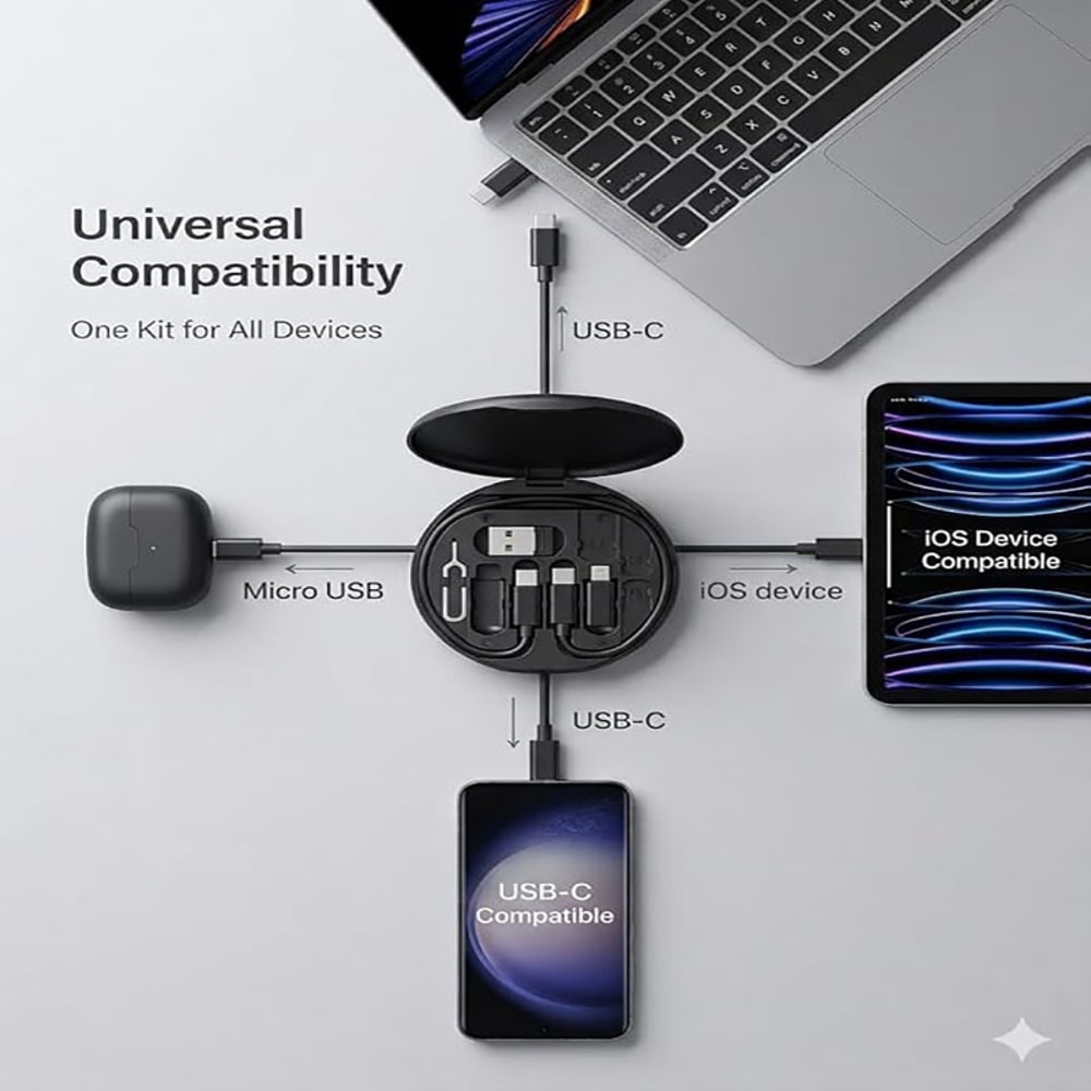 Fast Charging USB C Cable Kit with Travel Storage Box