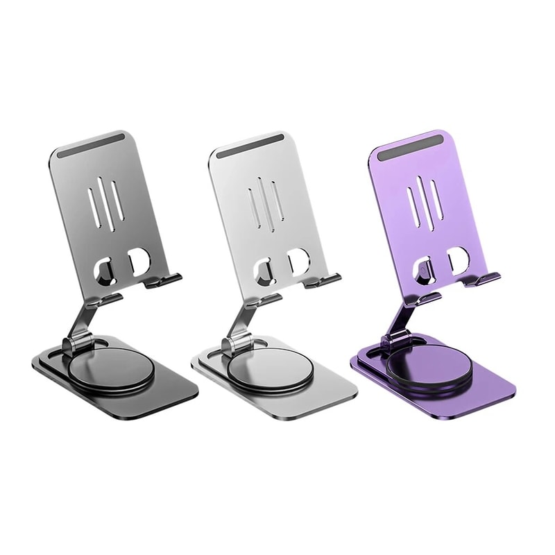 Rotating Metal Phone and Tablet Stand Portable Foldable Desk Holder