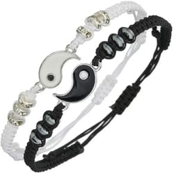 yin yang couple bracelets adjustable tai chi rope jewelry set