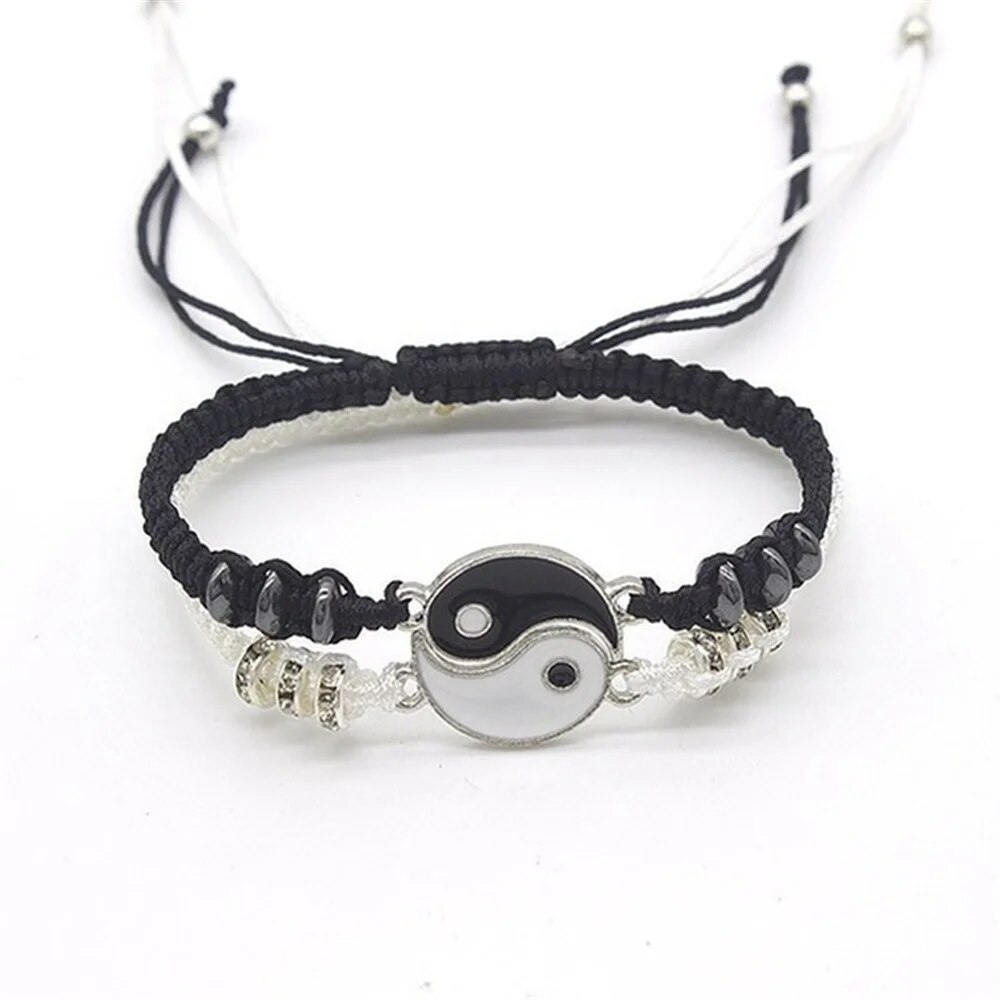 Yin Yang Couple Bracelets Adjustable Tai Chi Rope Jewelry Set