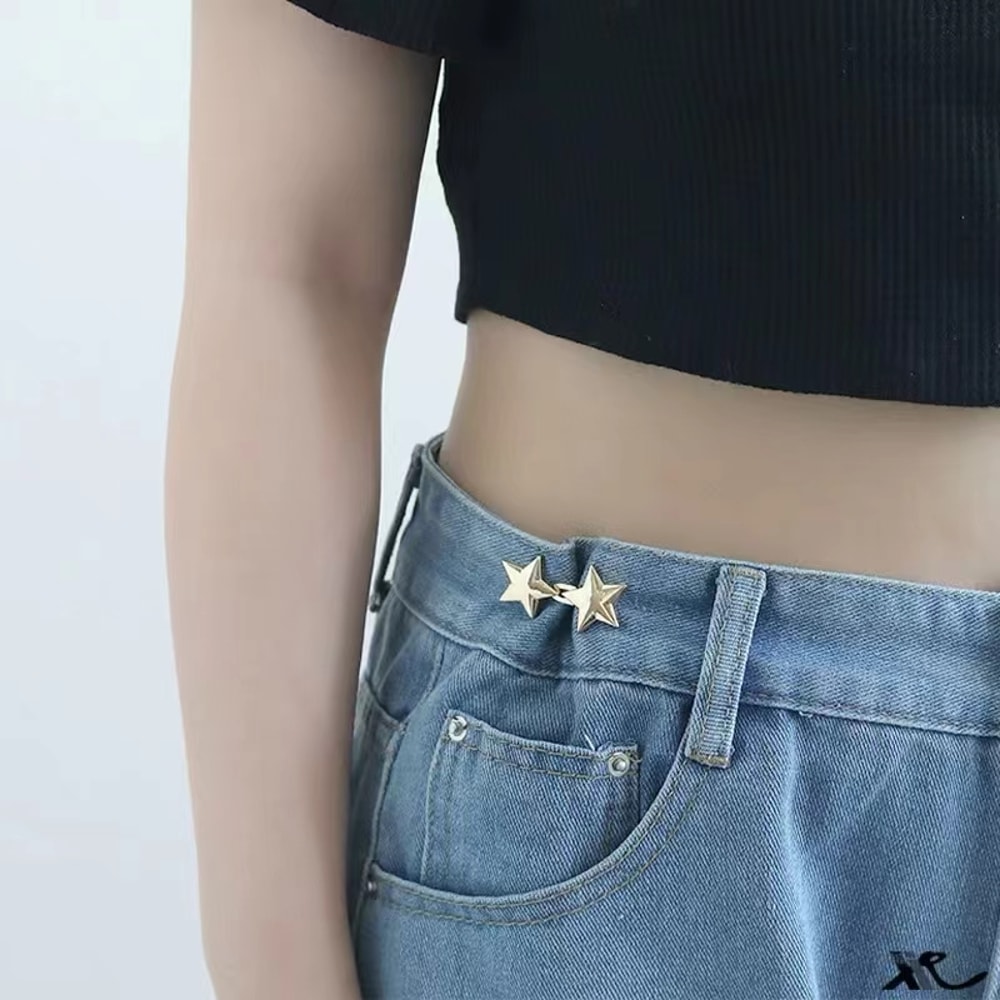 Invisible Adjustable Jeans Waist Tightener No Sew Waist Buckle