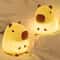 Cute Capybara Night Light Soft Silicone Kids Bedside Lamp 0