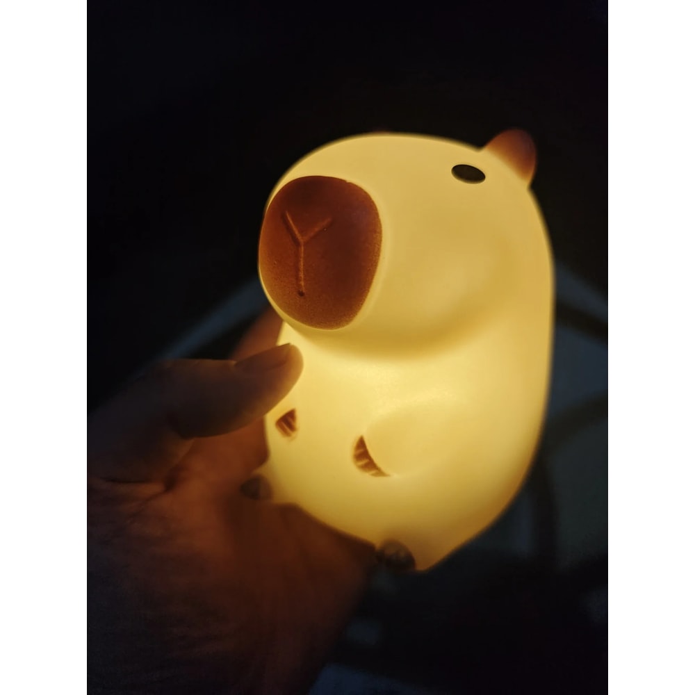Cute Capybara Night Light Soft Silicone Kids Bedside Lamp 1