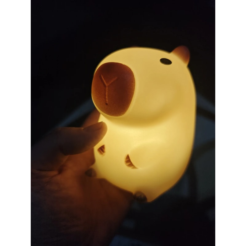 Cute Capybara Night Light Soft Silicone Kids Bedside Lamp 1