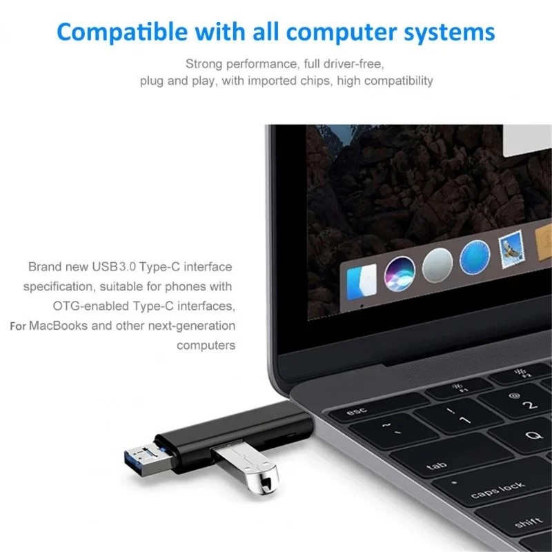 USB C Card Reader OTG Adapter For SD TF Micro USB Devices 2