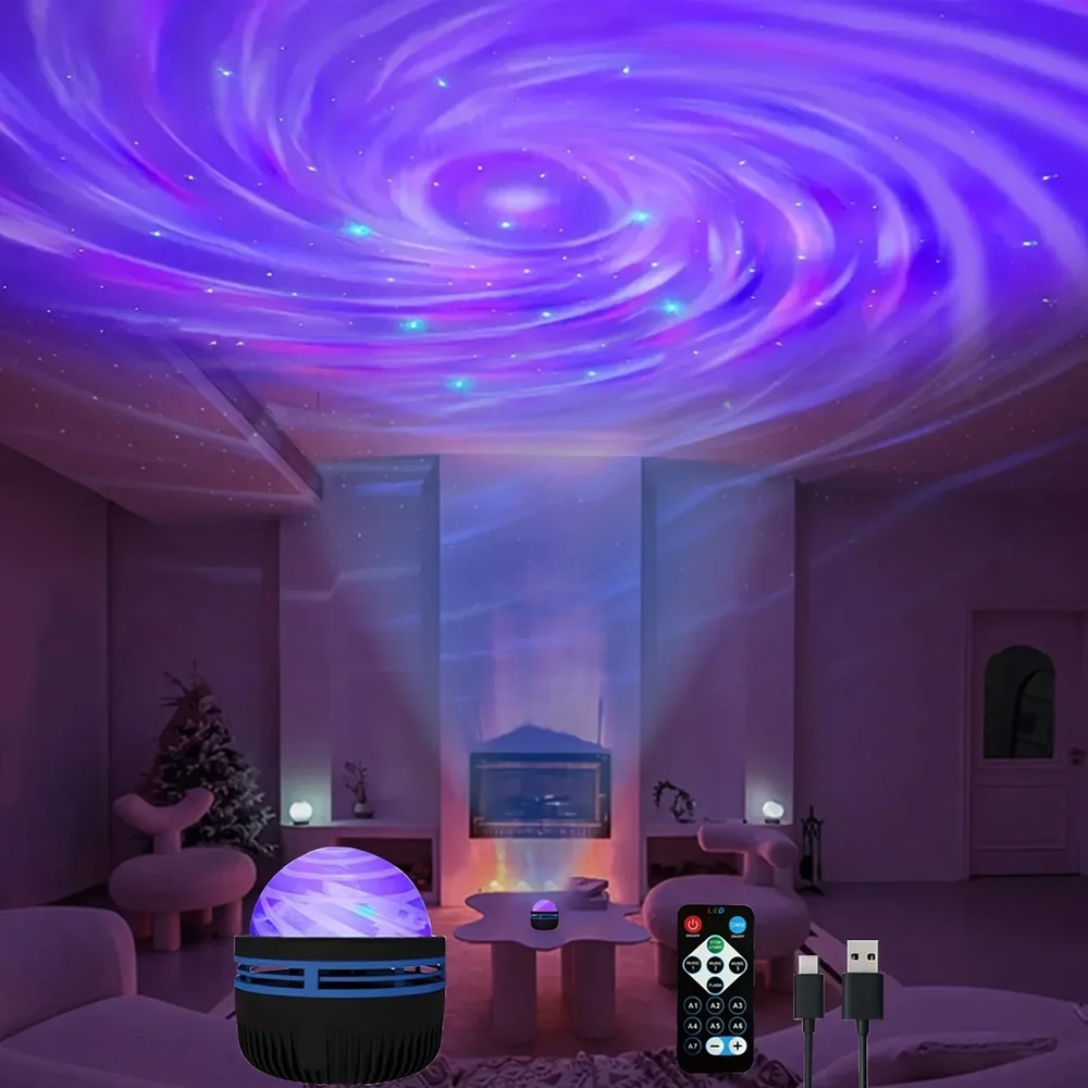 Galaxy Projector LED Star Night Light With Remote For Bedroom Decor 0