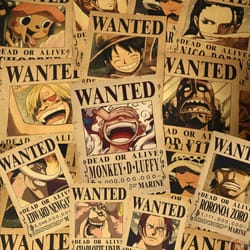 one piece wanted poster stickers anime decal pack