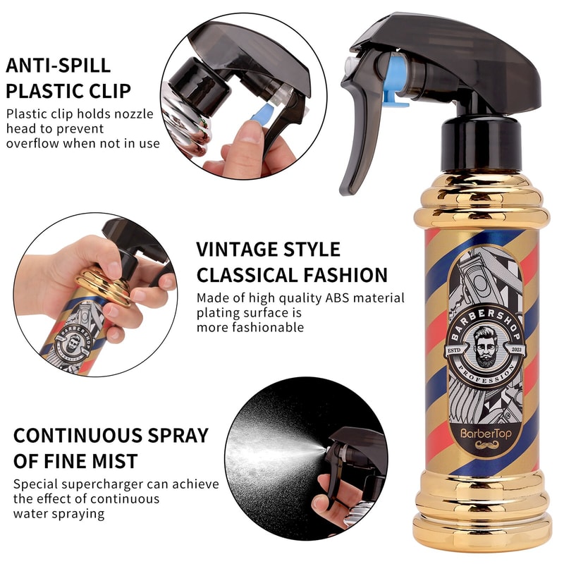 Retro Continuous Mist Hair Spray Bottle For Salon Styling And Plant Care 2