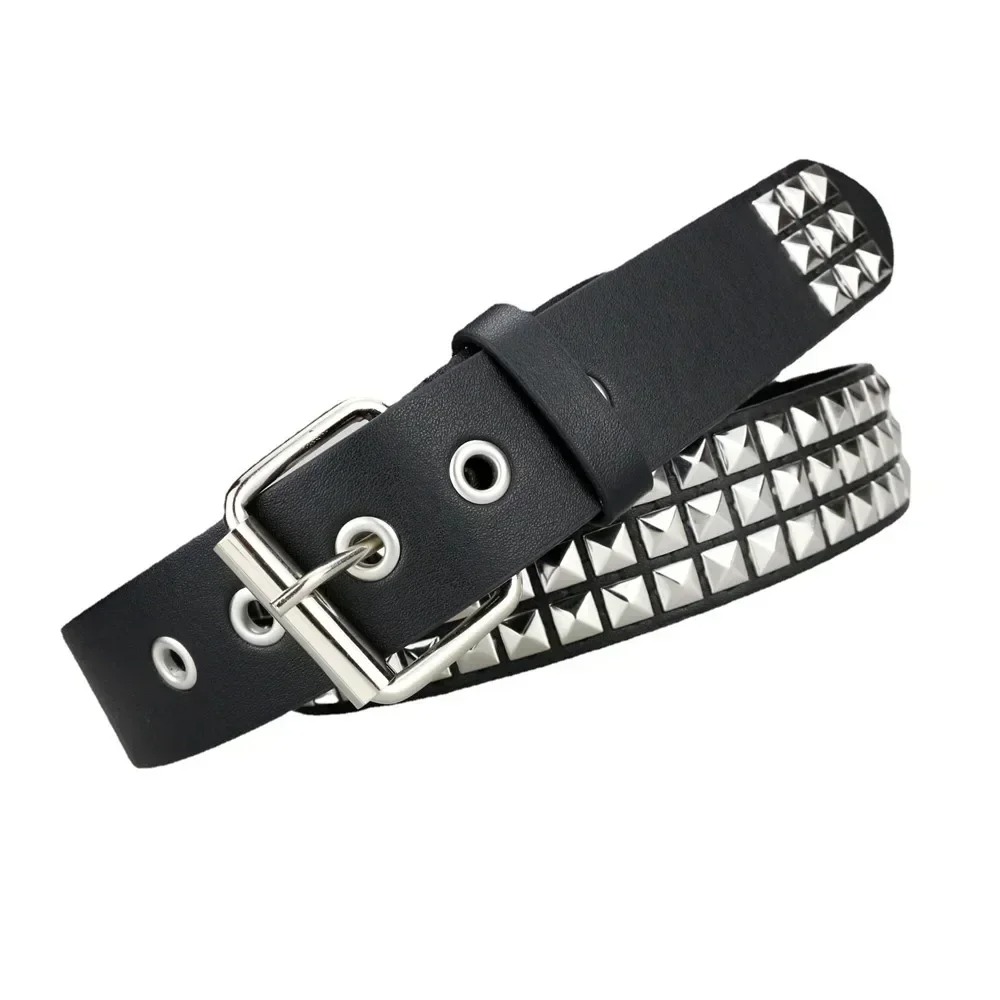 Studded Belt With Metal Pyramid Rivets For Men Women 3