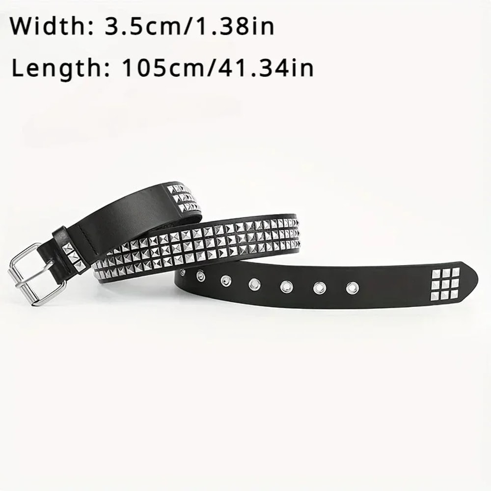 Studded Belt With Metal Pyramid Rivets For Men Women 5