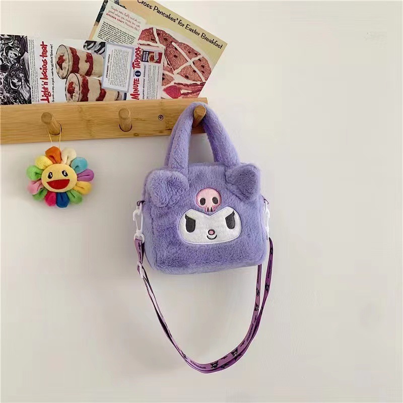 Kuromi Plush Cosmetic Bag Kawaii Sanrio Travel Pouch