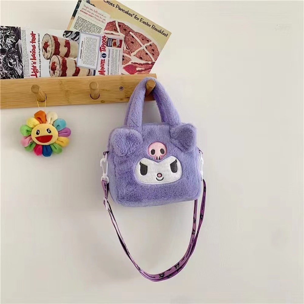 Kuromi Plush Cosmetic Bag Kawaii Sanrio Travel Pouch