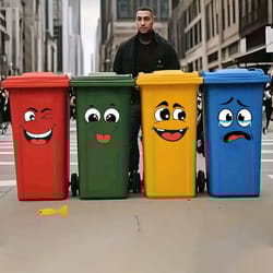 cartoon face stickers self adhesive trash can and toilet decor decals
