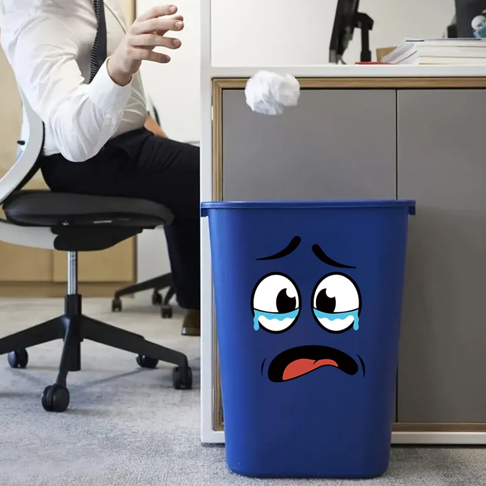 Cartoon Face Stickers Self Adhesive Trash Can and Toilet Decor Decals
